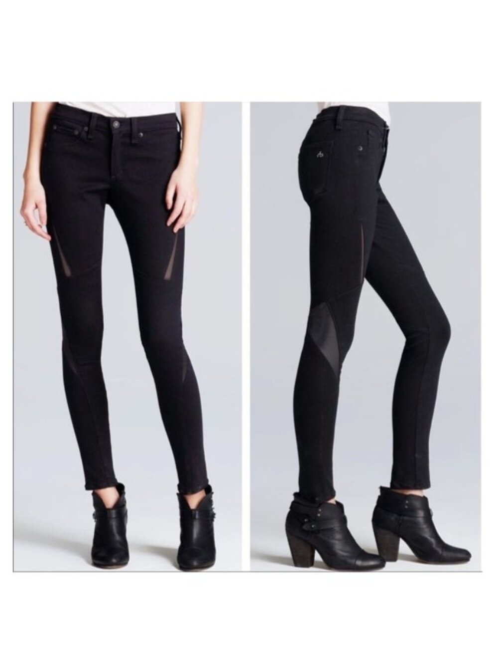 NWOT Rag & Bone Labyrinth Jeans in Blackout Size 27